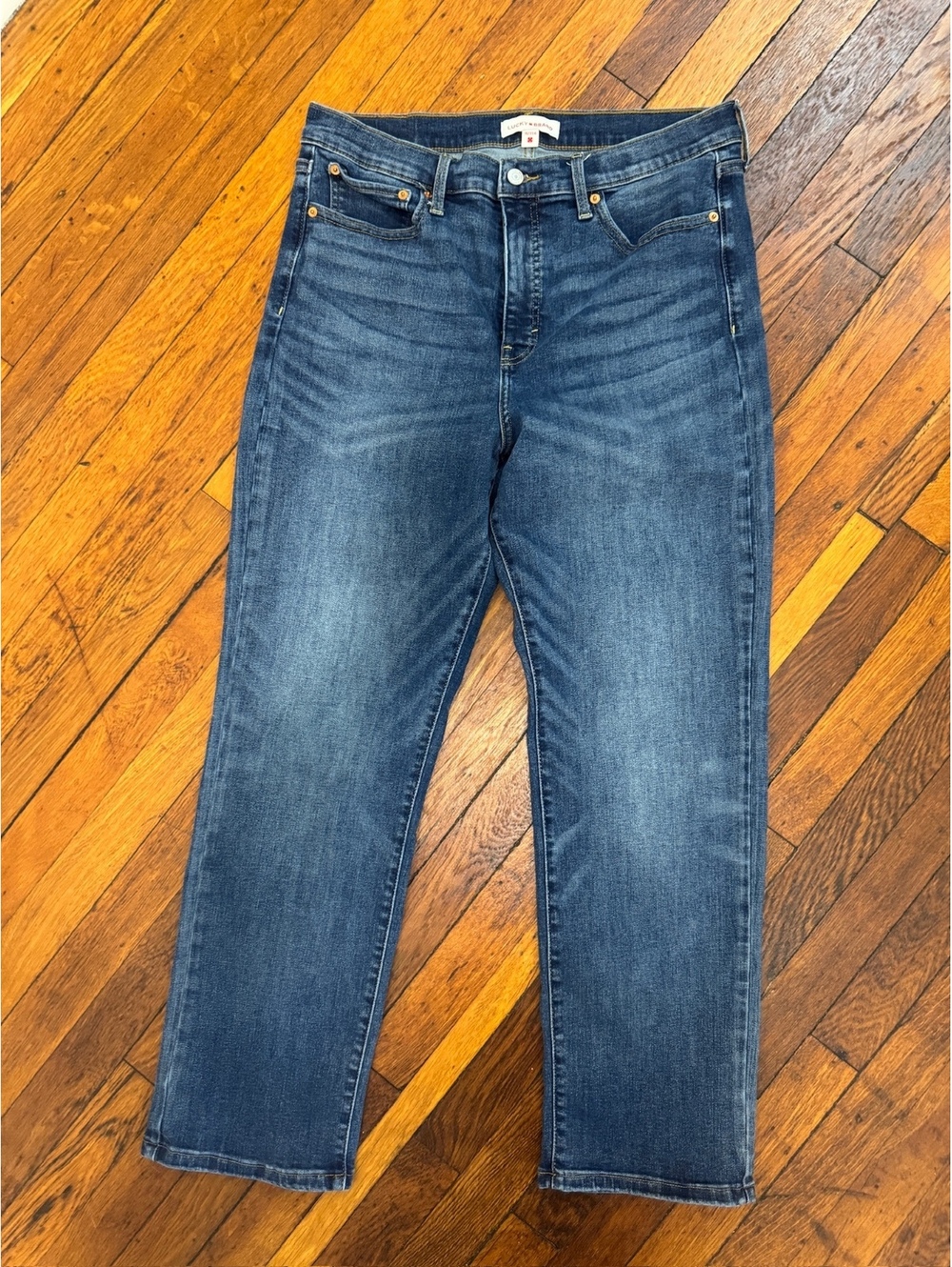 Lucky Brand Zoe High Rise Straight Dark Denim Jeans, 16/33R